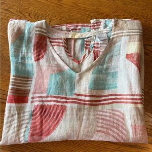 Chico's Multicolor Poncho Linen Top Size S/M